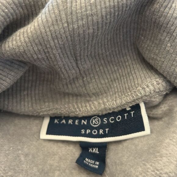 Karen Scott smoke gray turtleneck long sleeve fleece sweatshirt Size XXL New - Picture 8 of 11